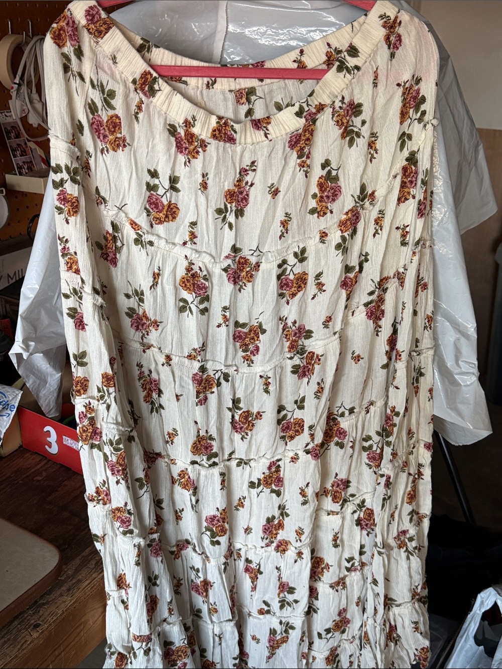Polo by Ralph Lauren Cream Maxi Skirt with Pink and Gold Floral Print